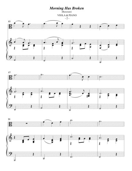 Cat Stevens Morning Has Broken For Viola Piano Page 2