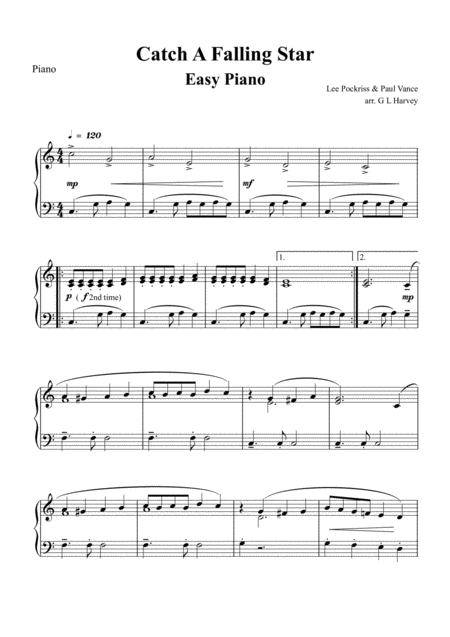 Catch A Falling Star Easy Piano Page 2