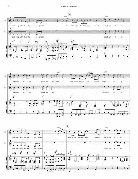 Catch On Fire Sa Voices With Piano Page 2