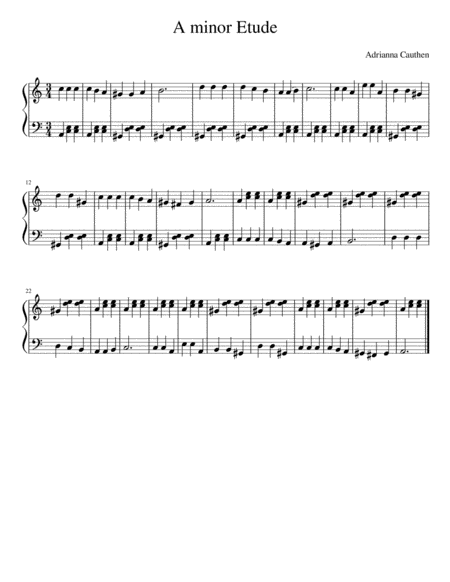 Cauthen Piano Studio Etudes Level 1 Page 2