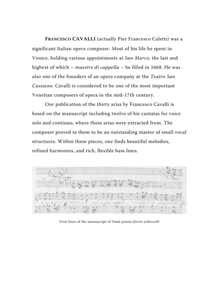 Cavalli Francesco Onde Piante Fioriti Arboscelli Aria From The Cantata Arranged For Voice And Piano G Major Page 2