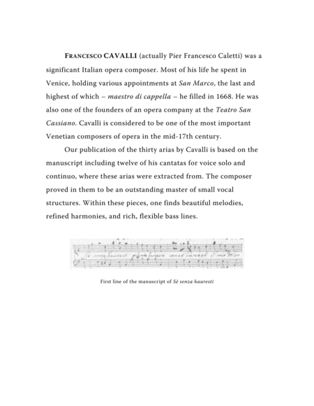 Cavalli Francescos Senza Hauresti Aria From The Cantata Arranged For Voice And Piano D Minor Page 2