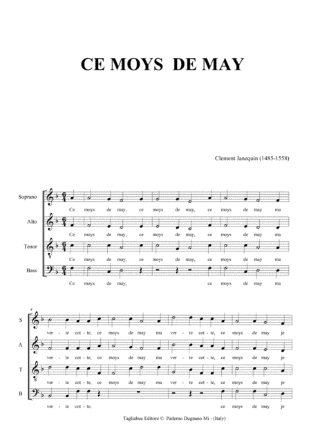 Ce Moys De May Janequin For Satb Choir Page 2