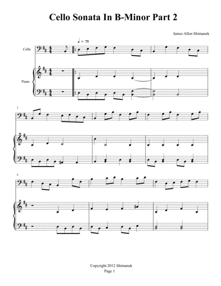 Cello Sonata In B Minor Part 2 Page 2