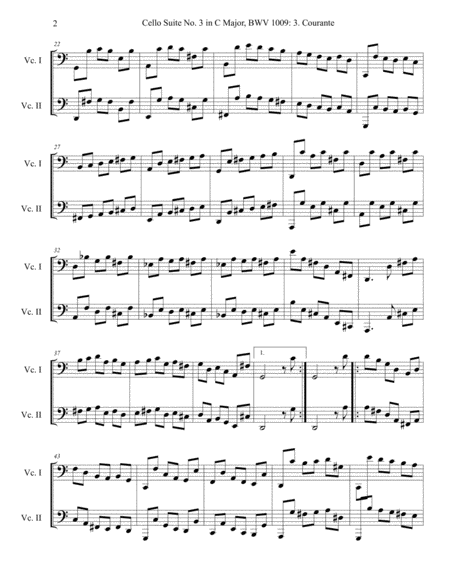 Cello Suite No 3 Bwv 1009 3 Courante Page 2