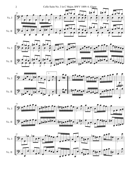 Cello Suite No 3 Bwv 1009 6 Gigue Page 2