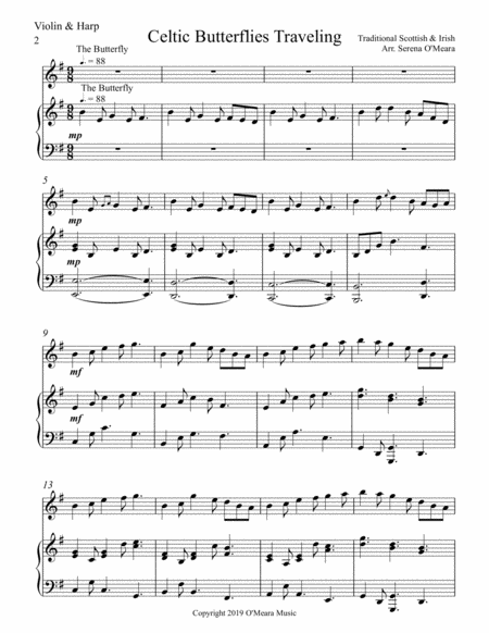 Celtic Butterflies Traveling For Violin Pedal Harp Page 2
