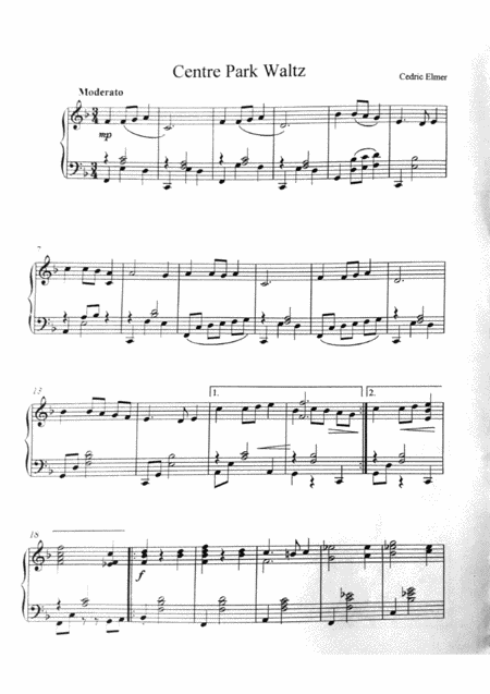 Centre Park Waltz For Piano Page 2