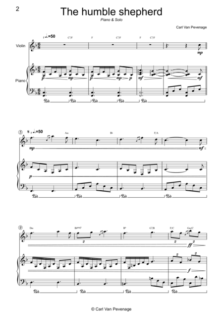 Ch022sol Christmas Carol The Humble Shepherd Piano And Solo Page 2