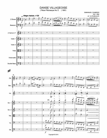 Chabrier Danse Villageoise Pice Pittoresque For Chamber Orchestra Page 2