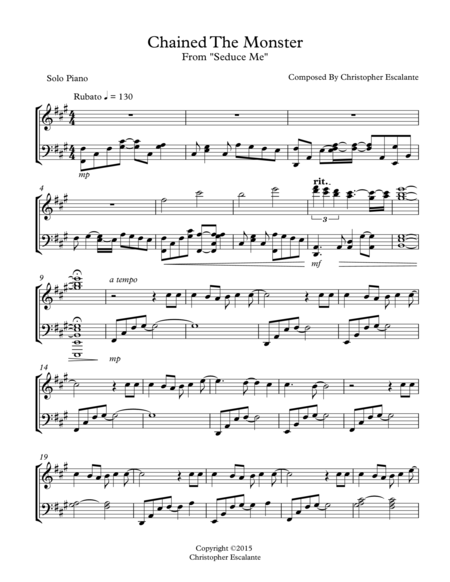 Chained The Monster For Solo Piano Page 2