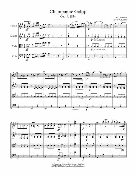 Champagne Galop For String Quartet G Major Page 2