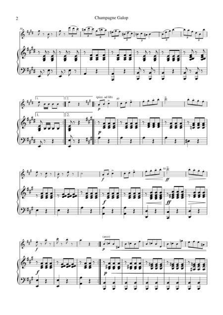 Champagne Galop For Violin And Piano Page 2