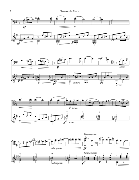 Chanson De Matin Op 15 For Cello And Guitar Page 2