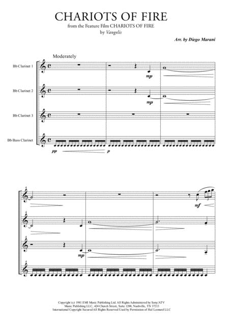 Chariots Of Fire From The Feature Film Chariots Of Fire For Clarinet Quartet Page 2