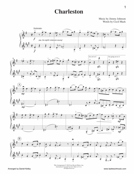 Charleston For Flute Or Oboe Or Violin Clarinet Duet Music For Two Page 2