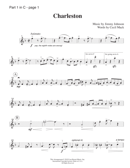 Charleston For Wind Quartet Mixed Quartet Double Reed Quartet Or Clarinet Quartet Music For Four Page 2