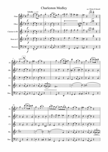 Charleston Medley Wind Quintet Score Page 2