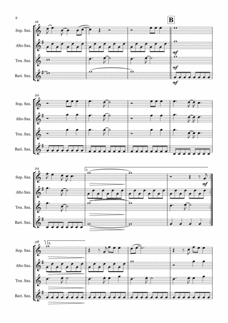 Chasing Cars By Snow Patrol Saxophone Quartet Satb Page 2