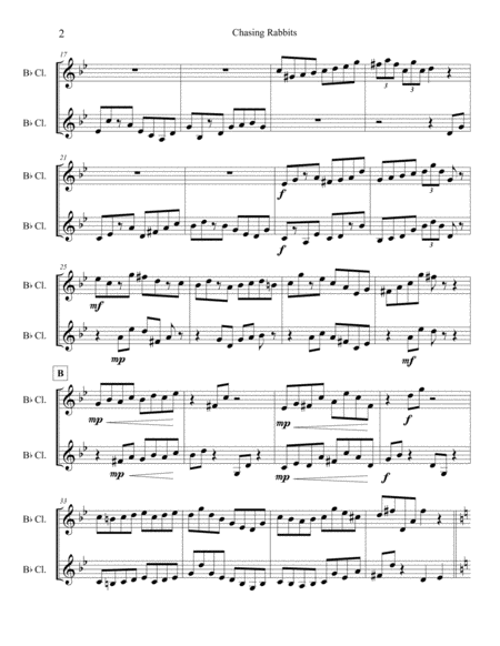 Chasing Rabbits Clarinet Duet Page 2