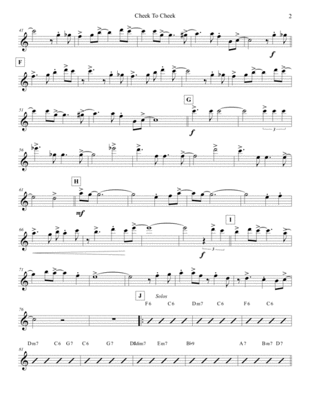 Cheek To Cheek Violin 1 Page 2
