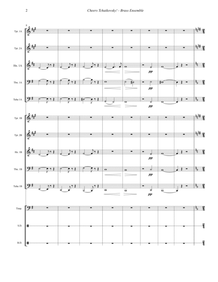 Cheers Tchaikovsky For 10 Part Brass Ensemble Percussion Page 2