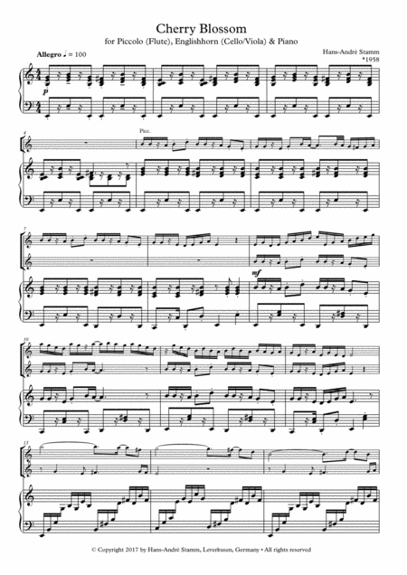 Cherry Blossom For Piccolo Flute English Horn Cello Viola And Piano Page 2