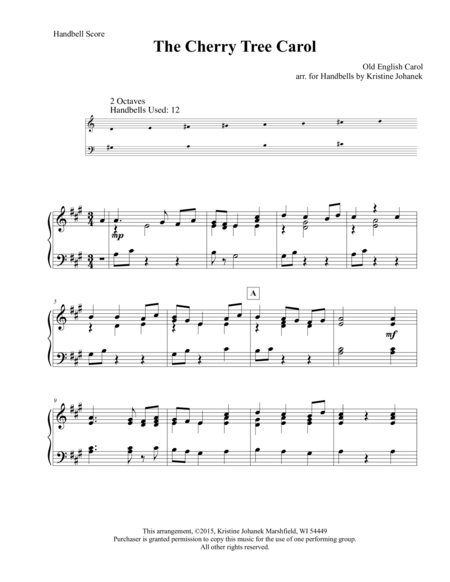 Cherry Tree Carol Stainer 2 Octave Handbells Tonechimes Or Hand Chimes Page 2