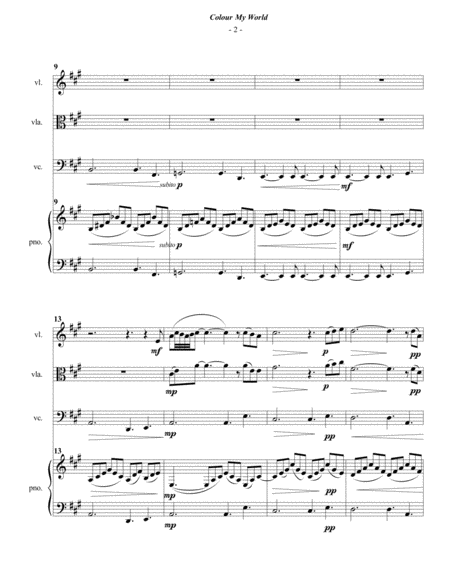 Chicago Colour My World For Piano Quartet Page 2