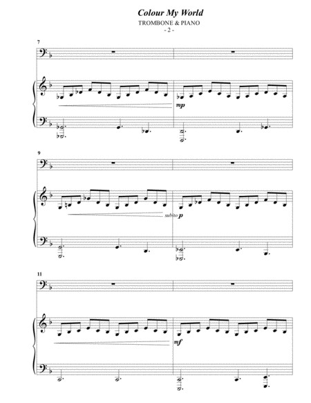 Chicago Colour My World For Trombone Piano Page 2