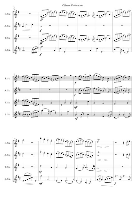 Chinese Celebration For Saxophone Quartet Page 2