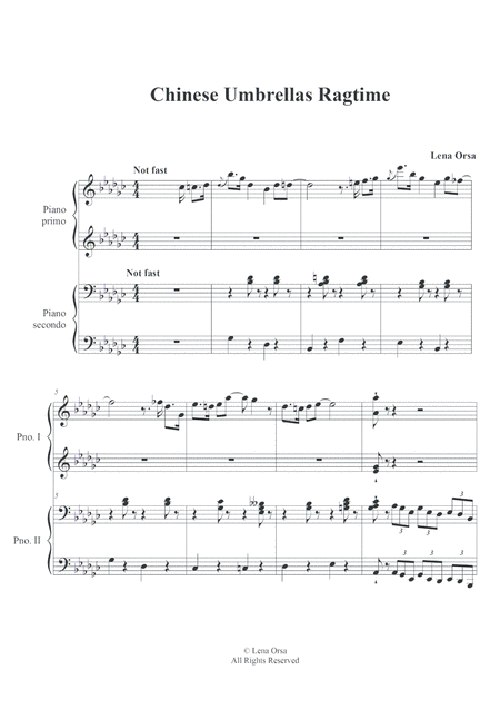 Chinese Umbrellas Ragtime For Piano 4 Hands Page 2