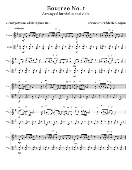 Chopin Bourre No 1 For Violin And Viola Page 2