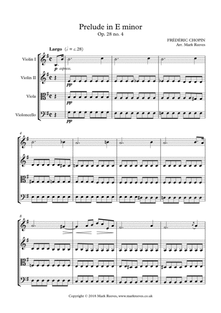 Chopin Prelude In E Minor For String Quartet Page 2