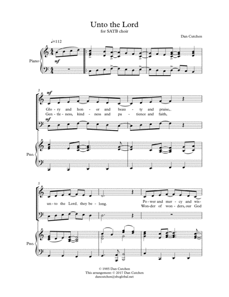 Choral Unto The Lord Satb With Piano Page 2