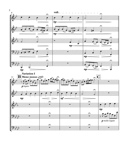 Chorale And Five Variations For Brass Quintet Page 2
