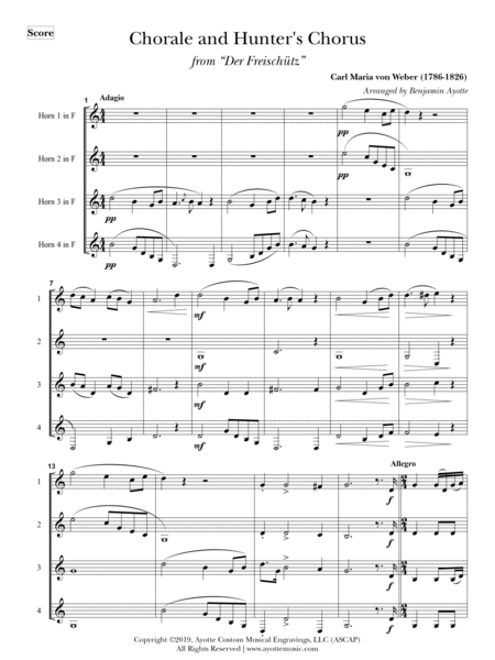 Chorale Hunters Chorus From Der Freischutz For Horn Quartet Page 2