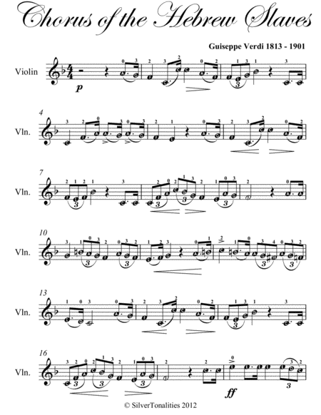 Chorus Of The Hebrew Slaves Easy Violin Sheet Music Page 2