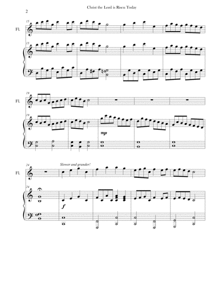 Christ The Lord Is Risen Today Advanced Piano Flute Page 2