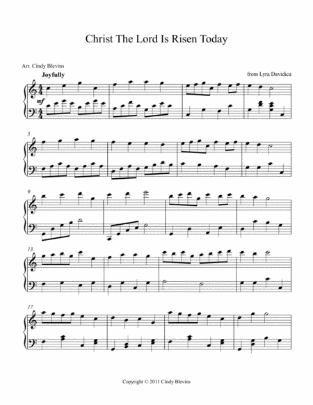 Christ The Lord Is Risen Today Arranged For Piano Solo Page 2
