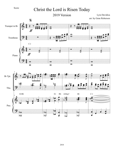 Christ The Lord Is Risen Today Brass And Piano Organ Page 2