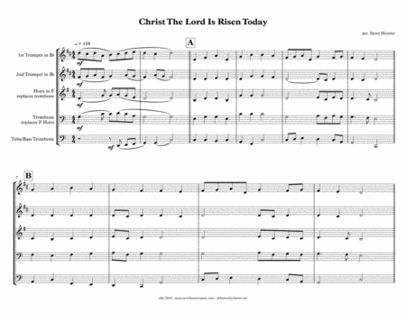 Christ The Lord Is Risen Today Easter Brass Quartet Page 2