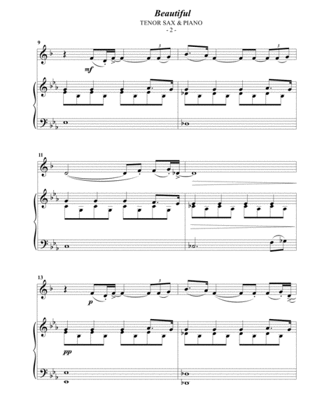 Christina Aguilera Beautiful For Tenor Sax Piano Page 2