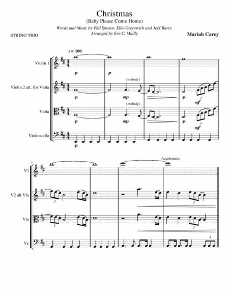 Christmas Baby Please Come Home String Trio Page 2