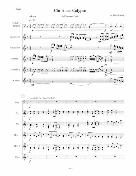 Christmas Calypso For Percussion Sextet Page 2