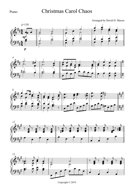 Christmas Carol Chaos Violin Duet Piano Page 2