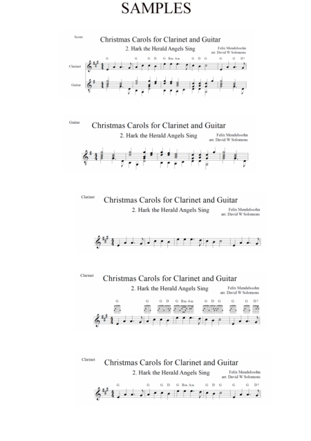 Christmas Carols For Clarinet And Guitar No 2 Hark The Herald Angels Sing Page 2