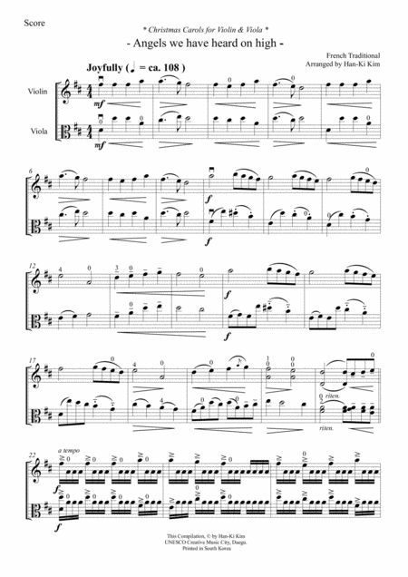 Christmas Carols For Violin And Viola Vol I Page 2