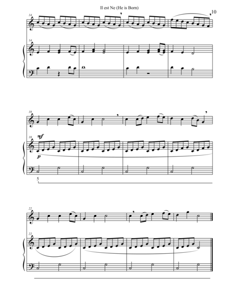 Christmas Duets For Recorder Piano Il Est Ne He Is Born Page 2