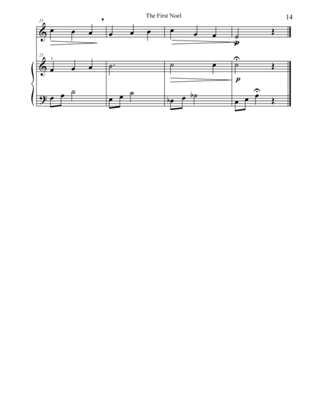 Christmas Duets For Recorder Piano The First Noel Page 2